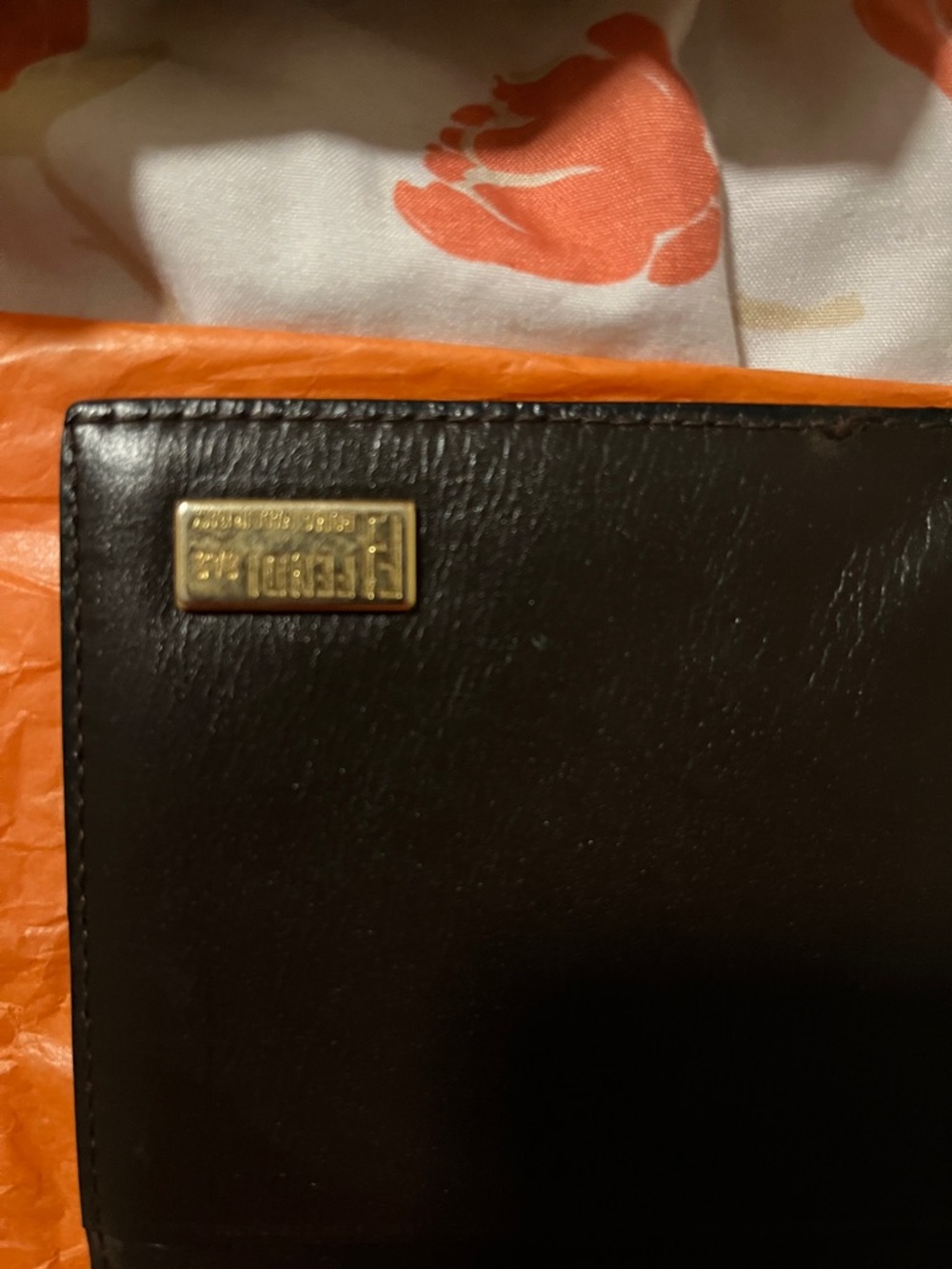 Fendi FF Jacquard Continental Wallet in Brown and Black with Gold Hardware - Picture 5 of 6